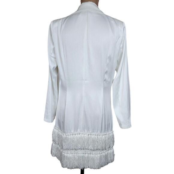 Fashion Nova Medium White Fringe Blazer Dress - Picture 3 of 7